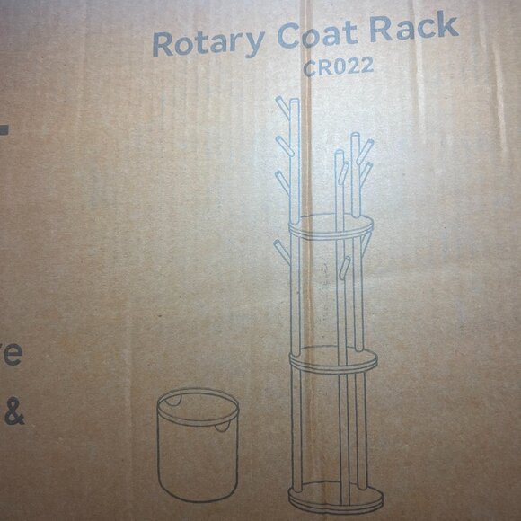 SOMEET Rotary Coat Rack, Wooden Coat Rack Freestanding with 3 Storage Shelves an